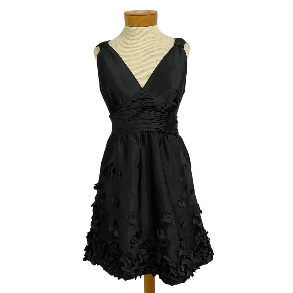Calvin Klein 12P Black Sleeveless Flower Petals Dress
